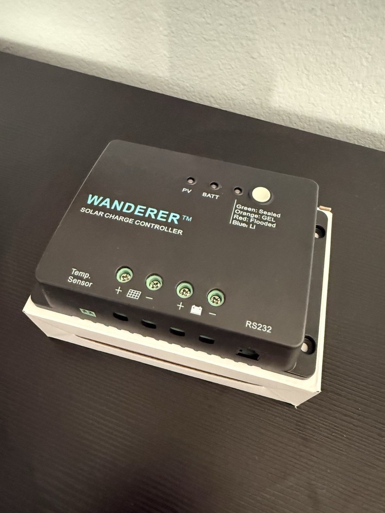 Renogy Wanderer Solar Charge Controller Black RS232 Temp. Sensor Indicator Light