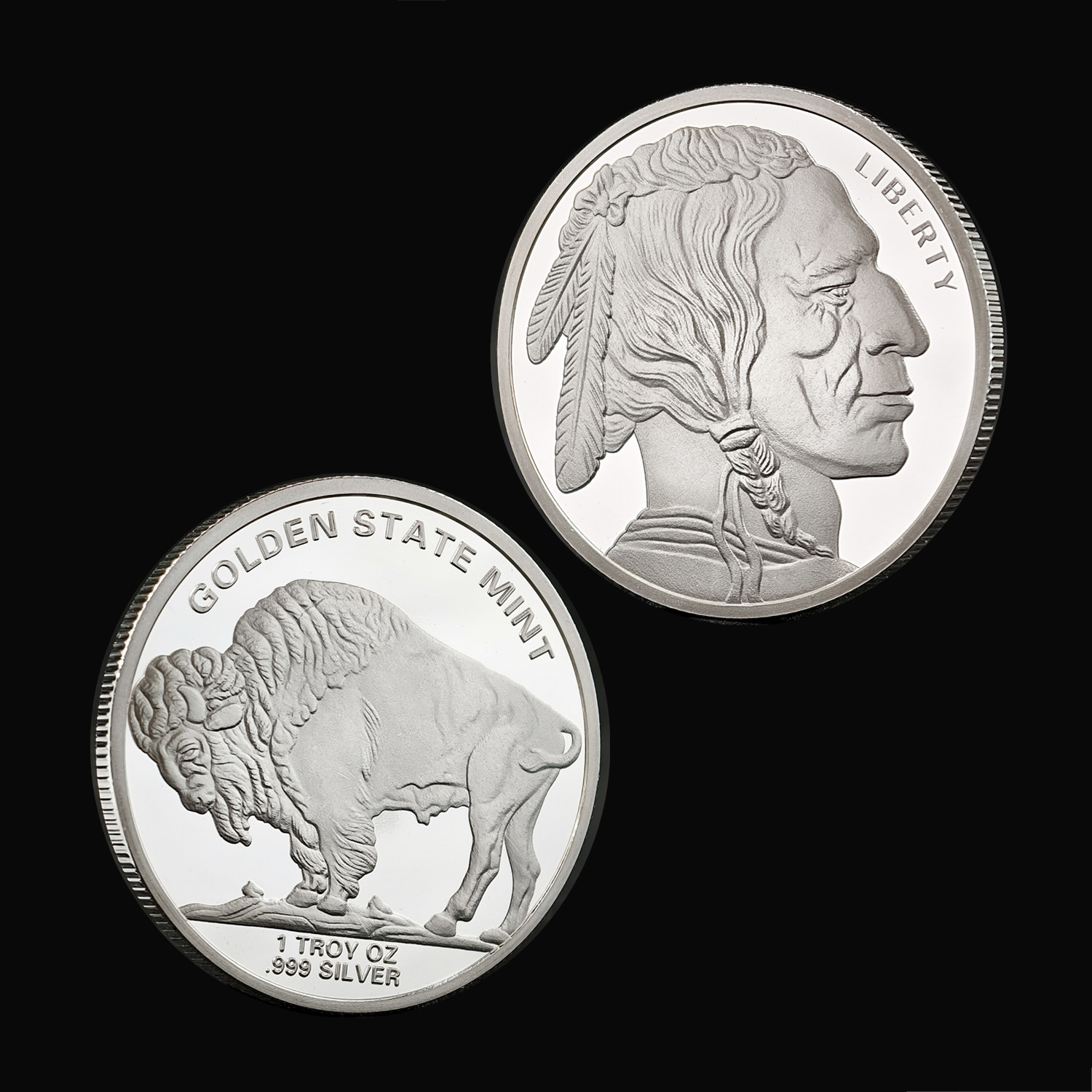 Random Mint 1-oz Silver Buffalo Round BU