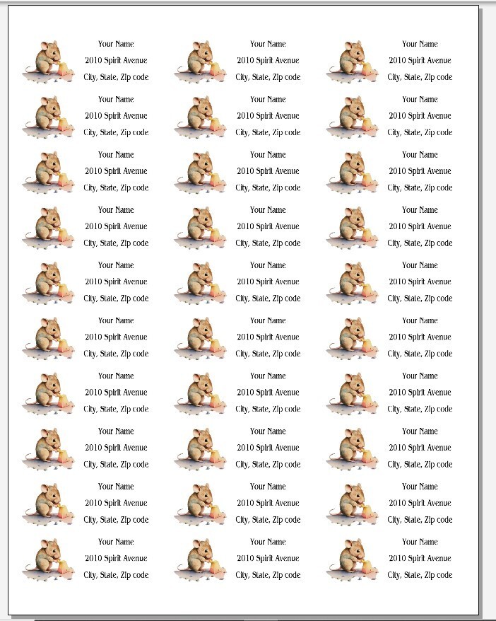 150 Mouse Nibbling Cheese Mailing Return Address Labels Personalized