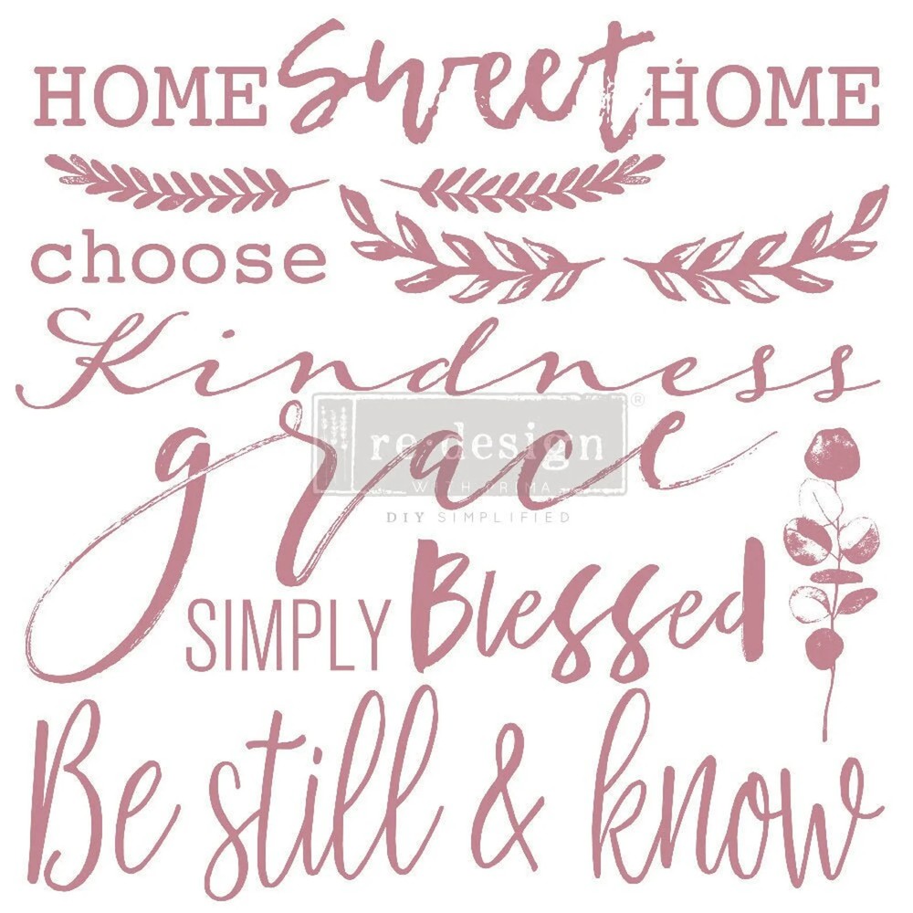 RE DESIGN DECOR STAMPS INSPIRED WORDS   - NEW