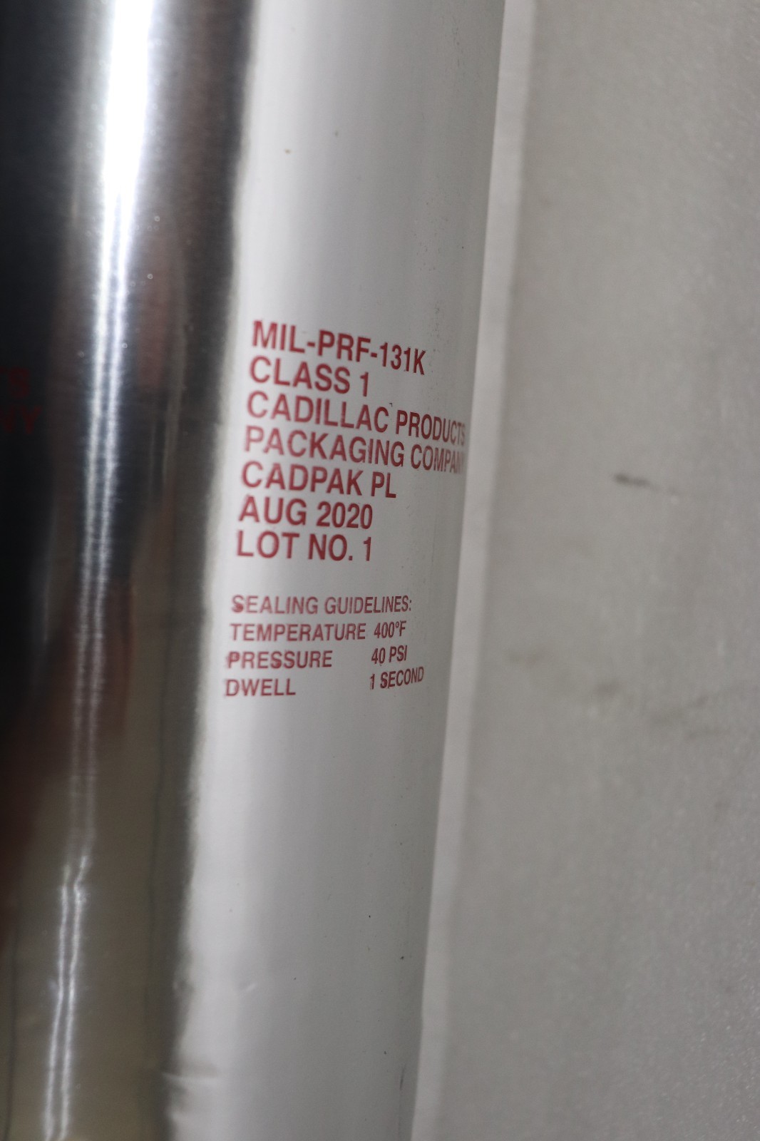 MIL-PRF-131K Class I Type I Film Foil Heat Sealable Barrier - 36" x 200 Yard