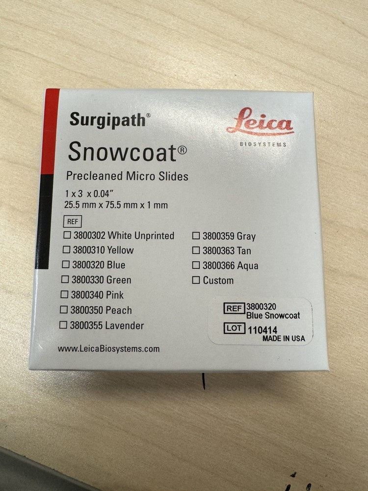 Surgipath Snowcoat Precleaned Micro Slides Blue