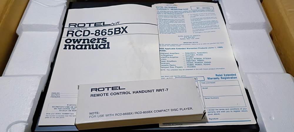 Rotel RCD-865BX CD Player