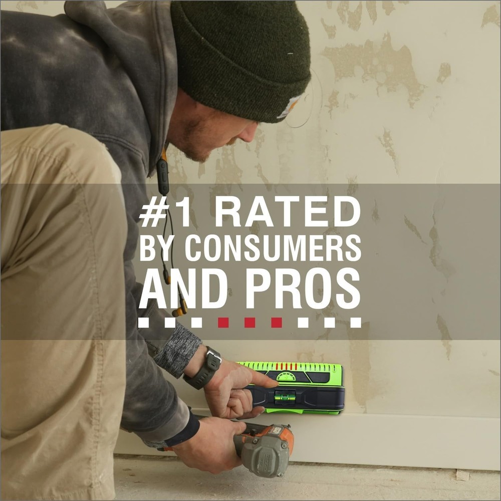 Durable ProSensor M210 Stud Finder Green Wall Scanner with Live Wire Detection