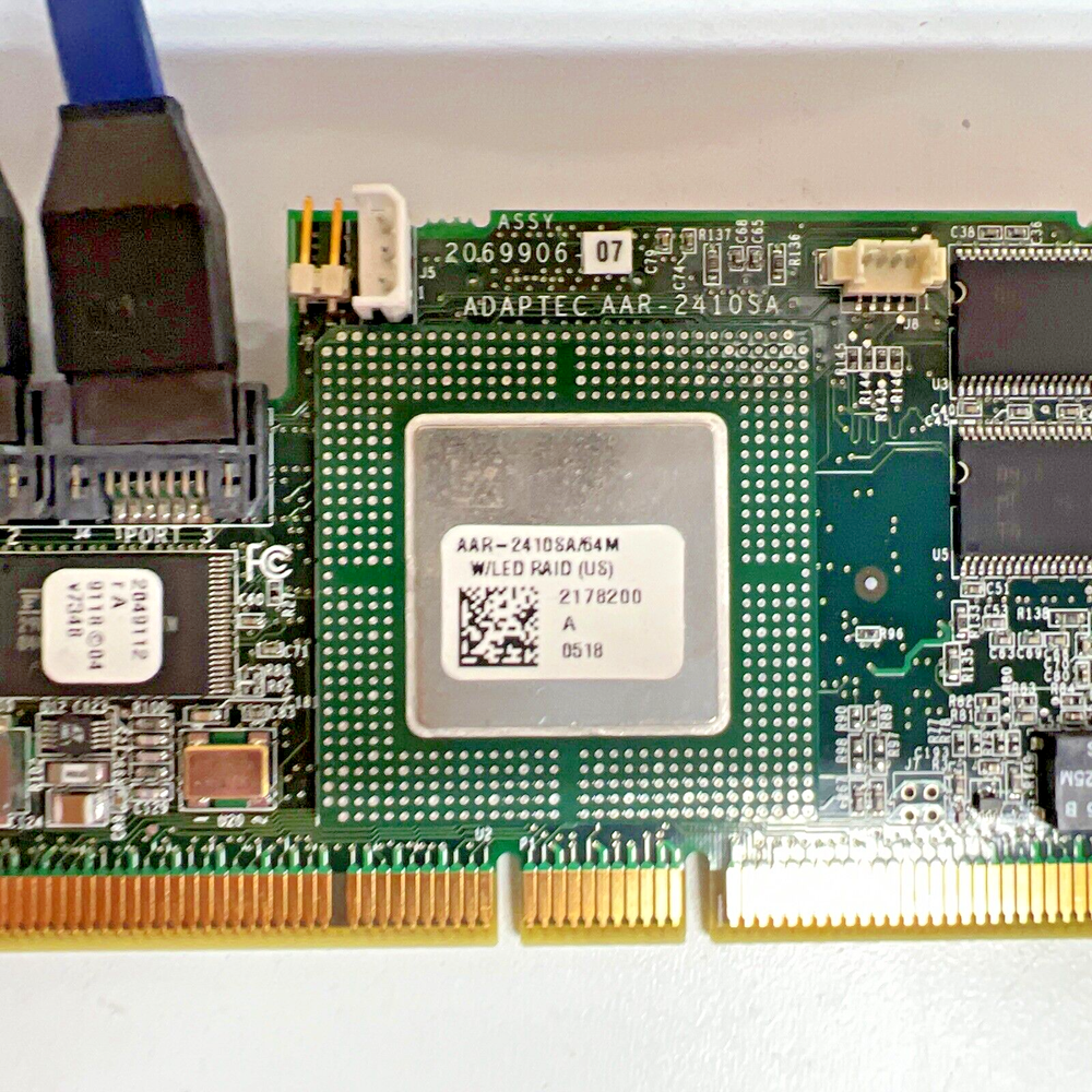 ADAPTEC AAR-2410SA /64MB 4-PORT SATA RAID CONTROLLER CARD w/ 4 Original CABLES