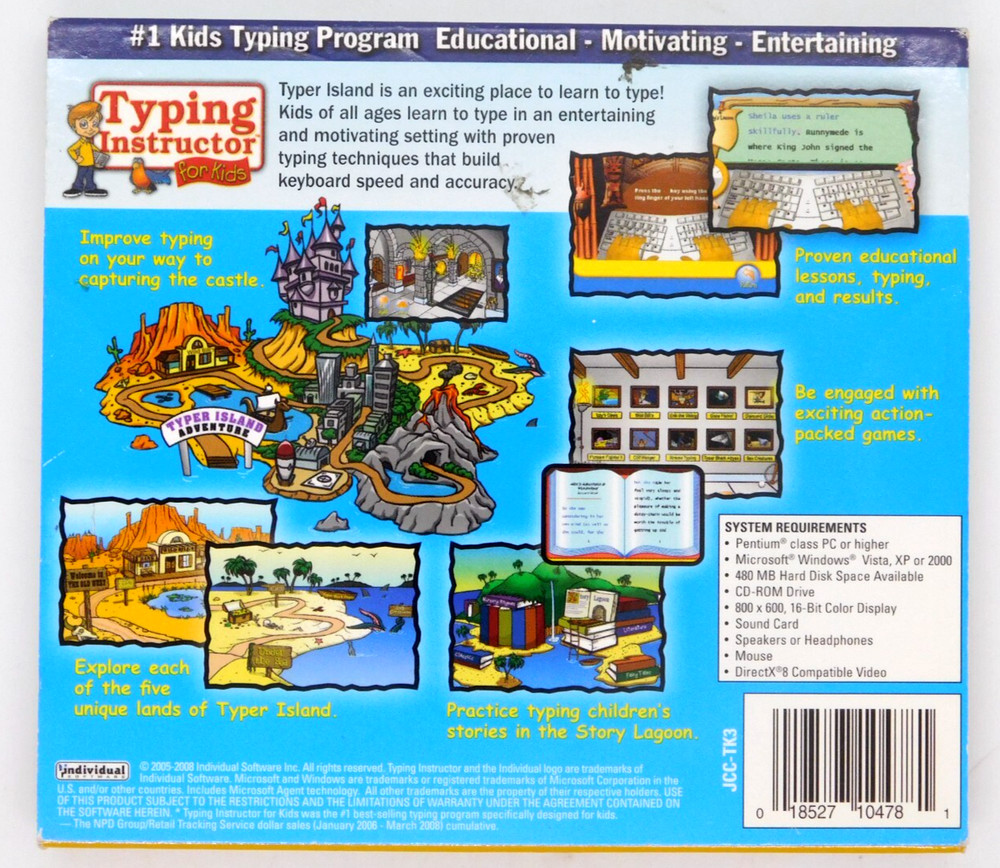 Software CD Rom Typing Instructor For Kids 7+ Rated E 2005