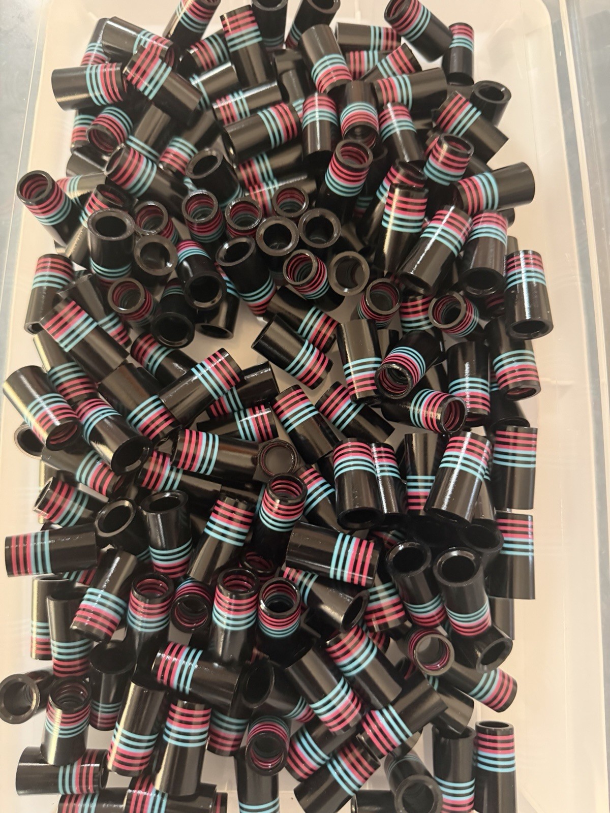 10-CUSTOM GOLF FERRULES Blk/pink/blue Miami Vice 1” TAPER TIP .355