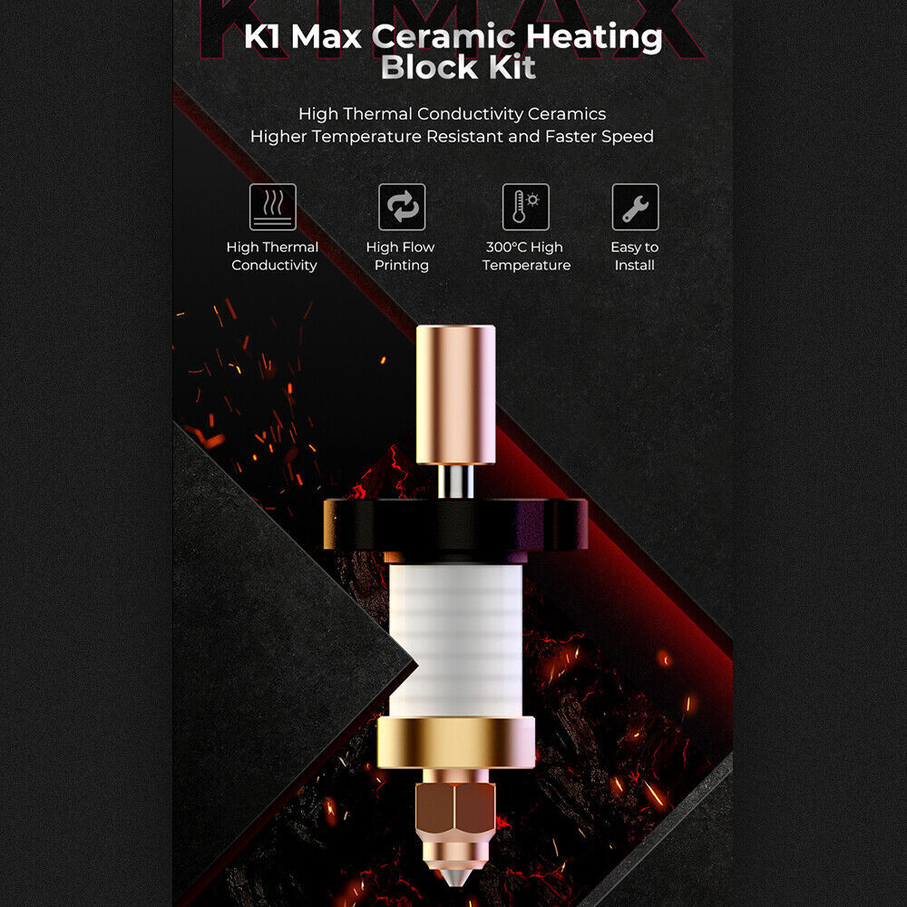 Creality K1 Ceramic Heating Head Block Kit 300°C 60W Fast Heating for 3D Printer
