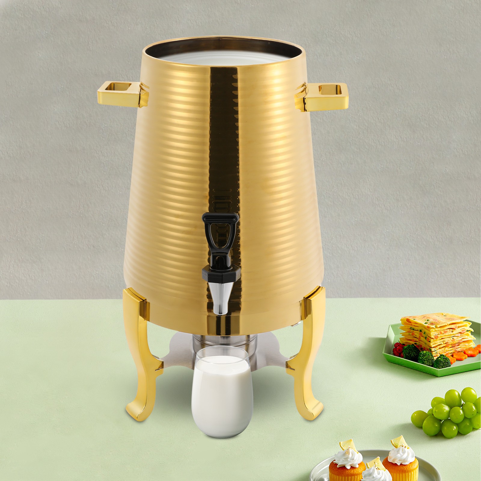 Beverage Dispenser 13L Stainless Steel Hot Drink Dispensing Container with Stand