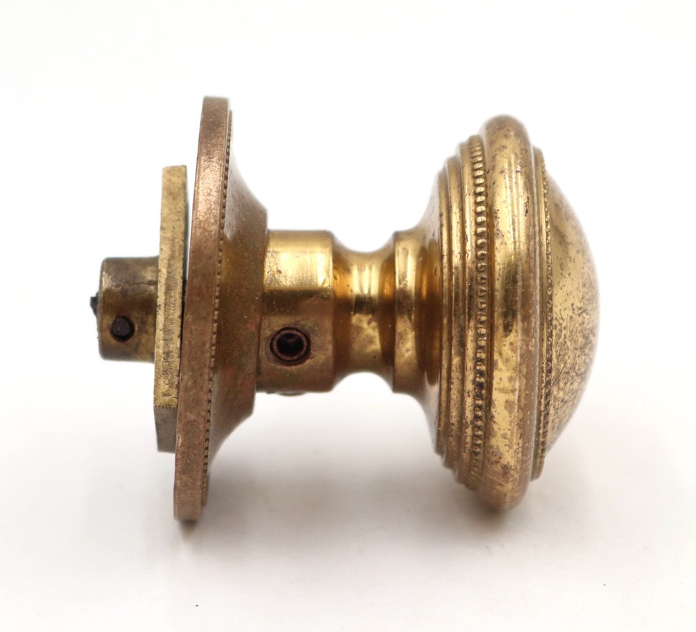 Reclaimed Cast Brass Beaded Dummy Door Knob