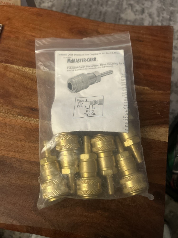 mcmaster carr 7 Quick Disconnect Hose Coupling Ms 3/8 Brass