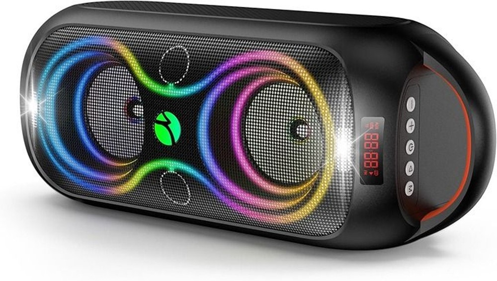 Wireless TWS Portable Bluetooth Speaker, Beat-Driven Lights