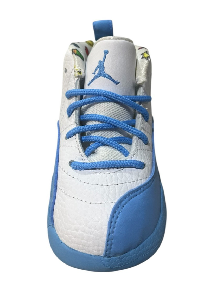 Jordan Retro 12 White/University Blue Emoji Infant/Toddler Size 8 DQ4367-114 New