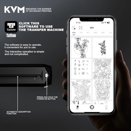 KVM Wireless Tattoo Heat Transfer Template Printer with LED Light Clear