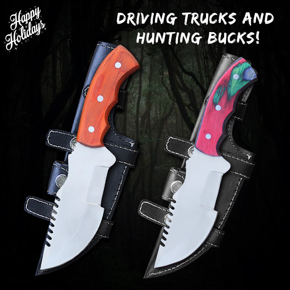 TRACKER® Handmade Stainless Steel 2 Pcs Knife Set, Camping Gift, Hunting knife