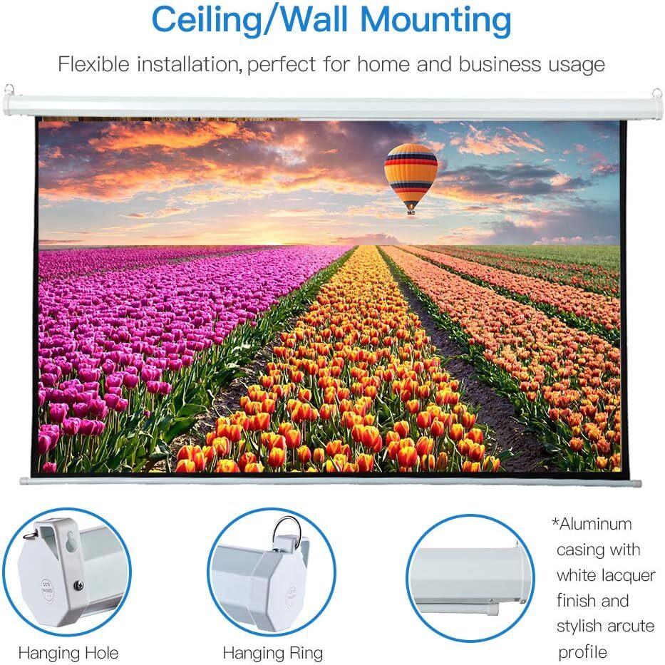 120 Inch Motorized Automatic Projector Screen Remote Control 4:3 Aspect Ratio