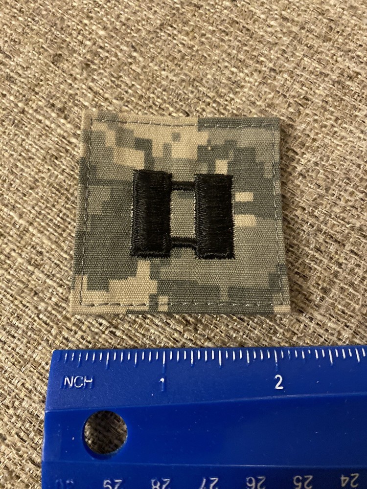 US Army Captain CPT O-3 Rank ACU Hook / Loop Pattern Military Patch INV6674