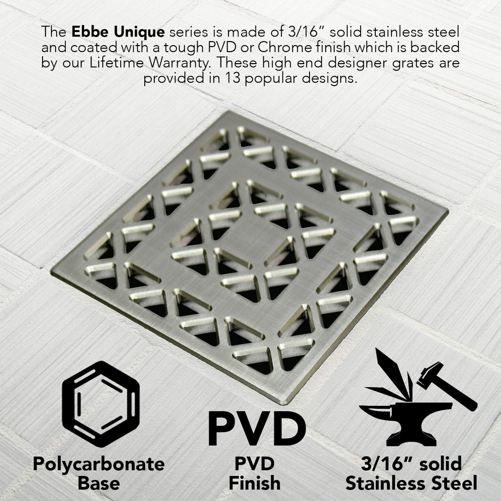 Ebbe E4802BN 4" Unique Grate Lattice Brushed