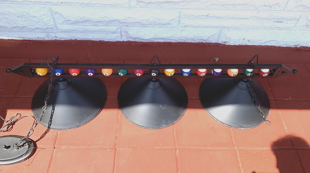 3-Light Billiard Pool Table Hangs Pool Table Light, Black Matte Metal Shades