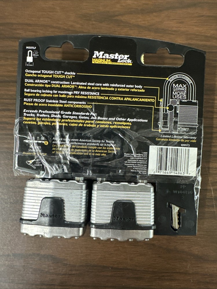 NEW Master Lock Magnum 2pk PN: M5XTLF Key Code: 2032