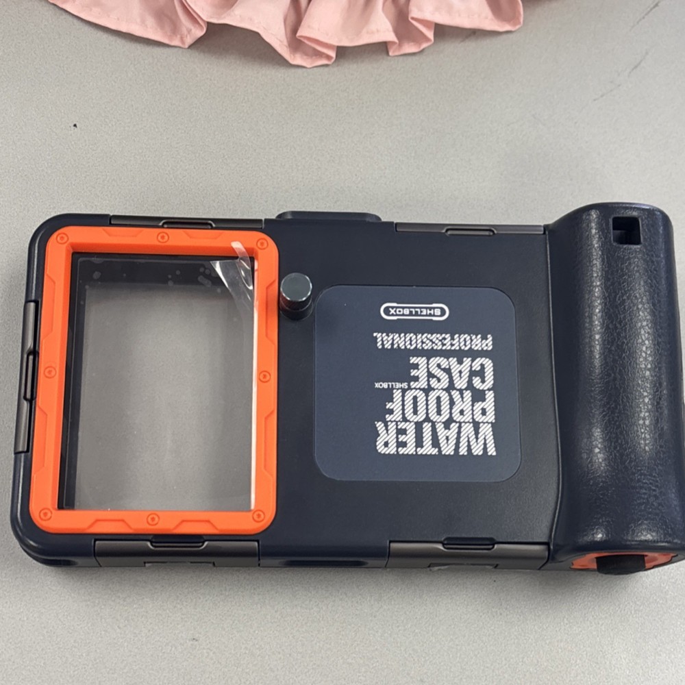 Shellbox Professional Waterproof Camera Case Housing Black Orange Plastic