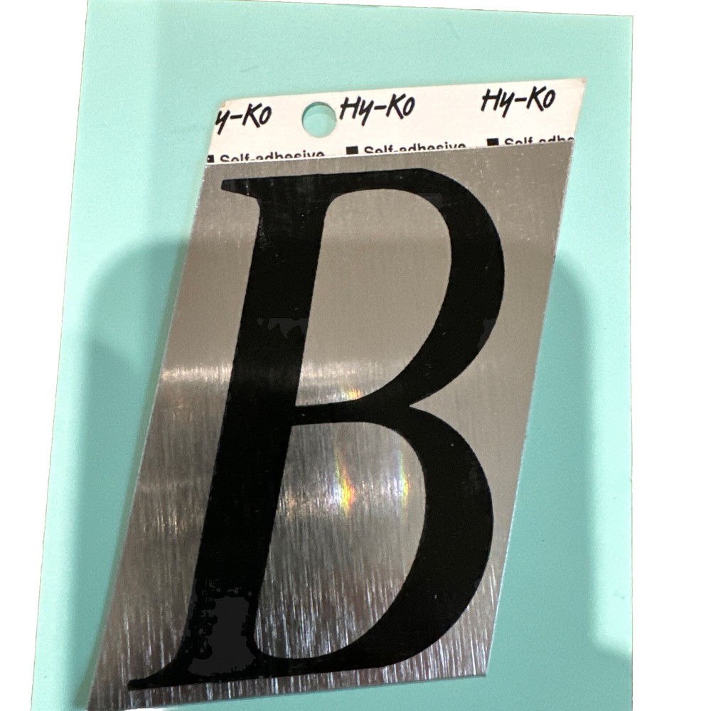 Self adhesive Reflective “B” letter chrome 2/12”X4”