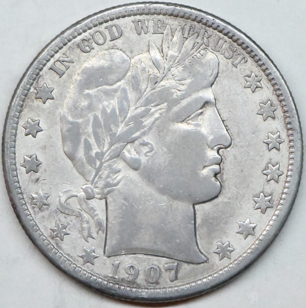 1907 d barber half dollar