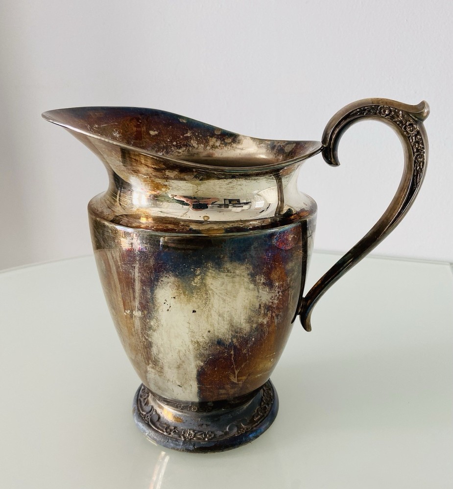 Vintage Silver Plate Water Pitcher Primrose Pattern