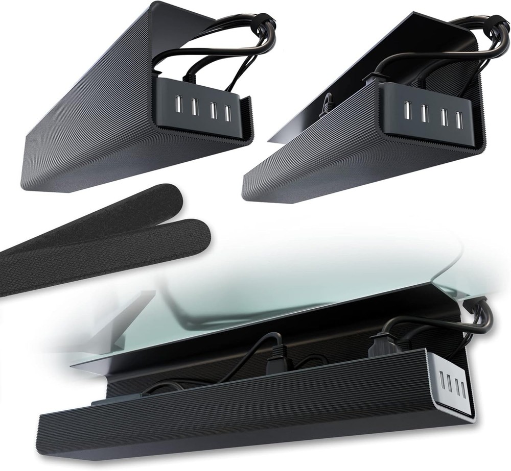 Self-Adhesive Under Desk Cable Organizer - Versatile Trays for Neat Workspaces