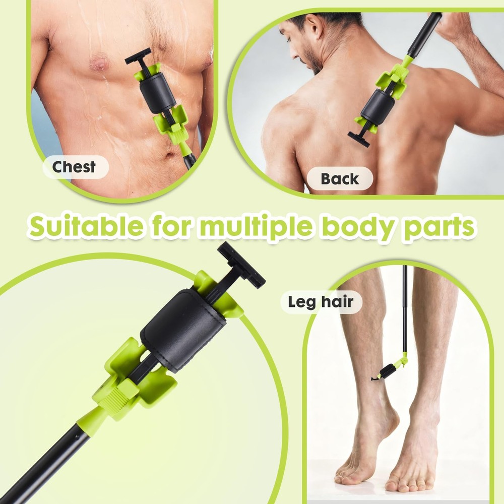 Back Shaver Extension Handle Razor Adjustable Angle Telescopic 13-25 Inch