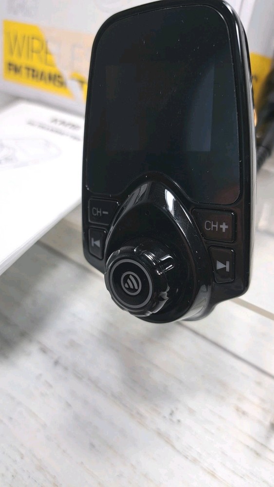 Car Bluetooth FM Transmitter 1.44" Display Flexible Gooseneck, Handsfree Call...