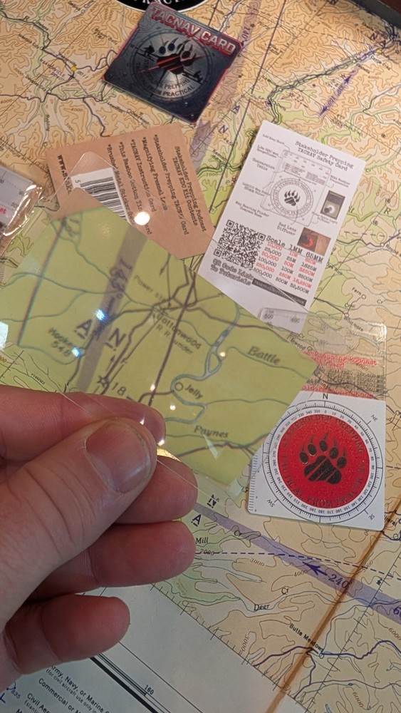 Stakeholder Prepping TACNAV Tactical Analog Rangefinder Map Tool Navigation Card