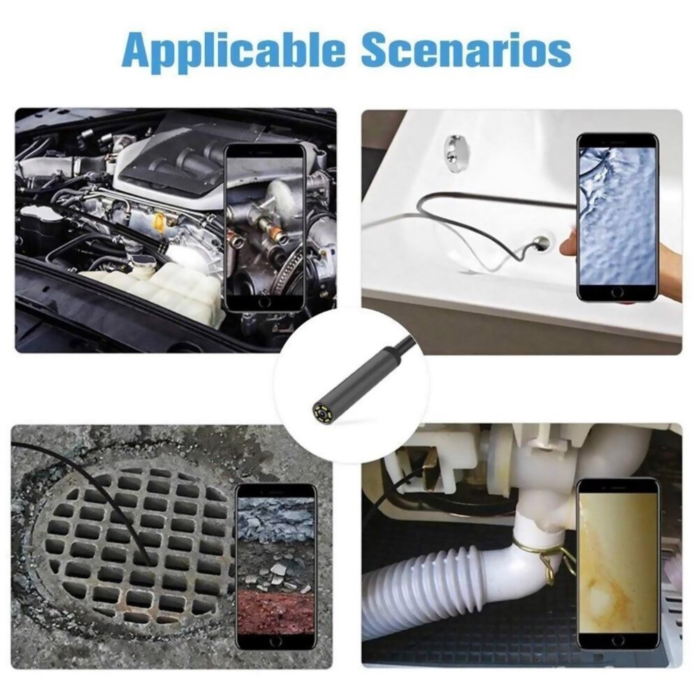 Endoscope 2M 6 LED Borescope Camera for Android USB Type-C 7mm HD Inspection