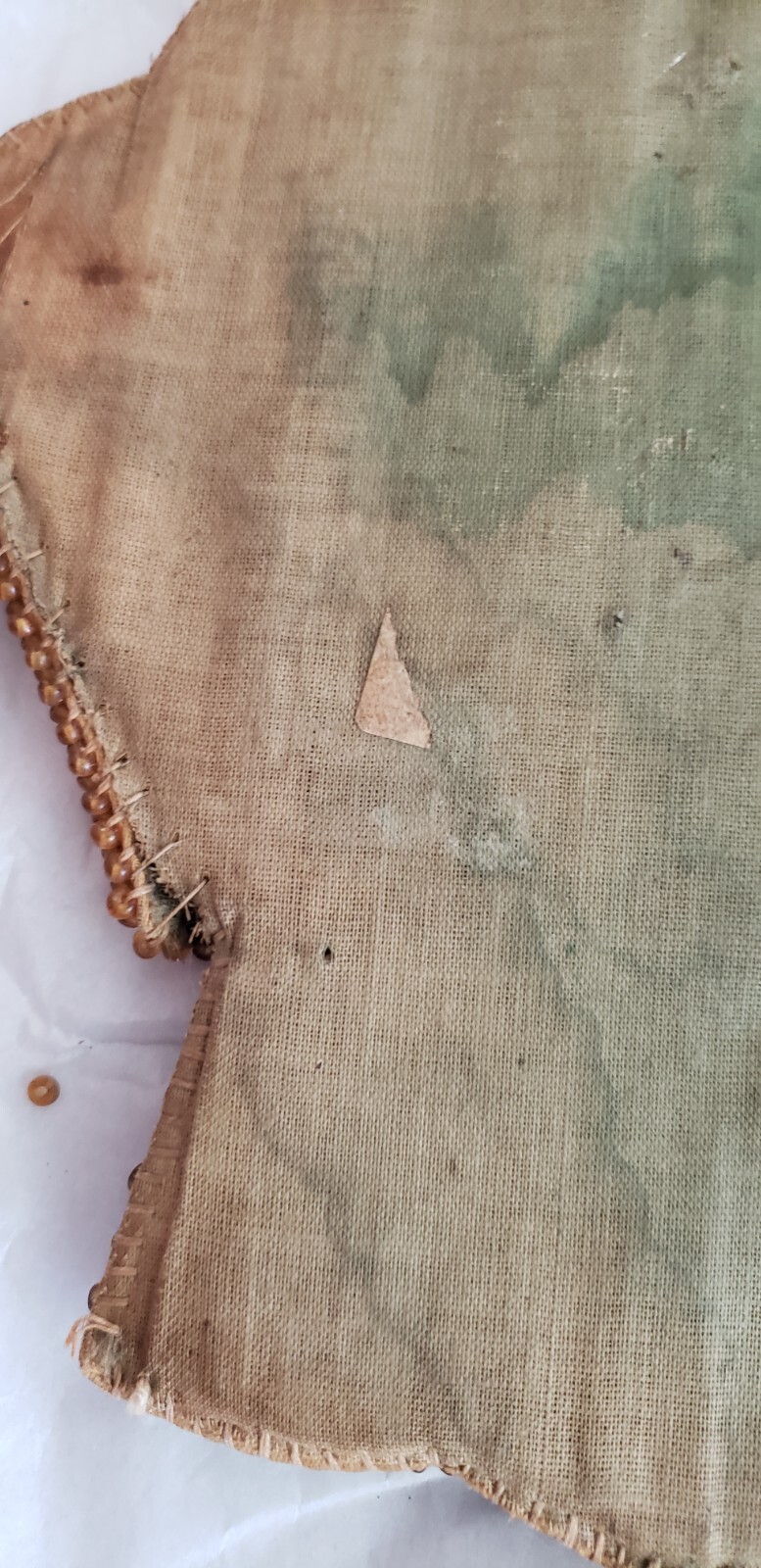 1912 NATIVE AMERICAN VICTORIAN SEED BEADED HAND MADE HANGING MATCH - CARD HOLDER