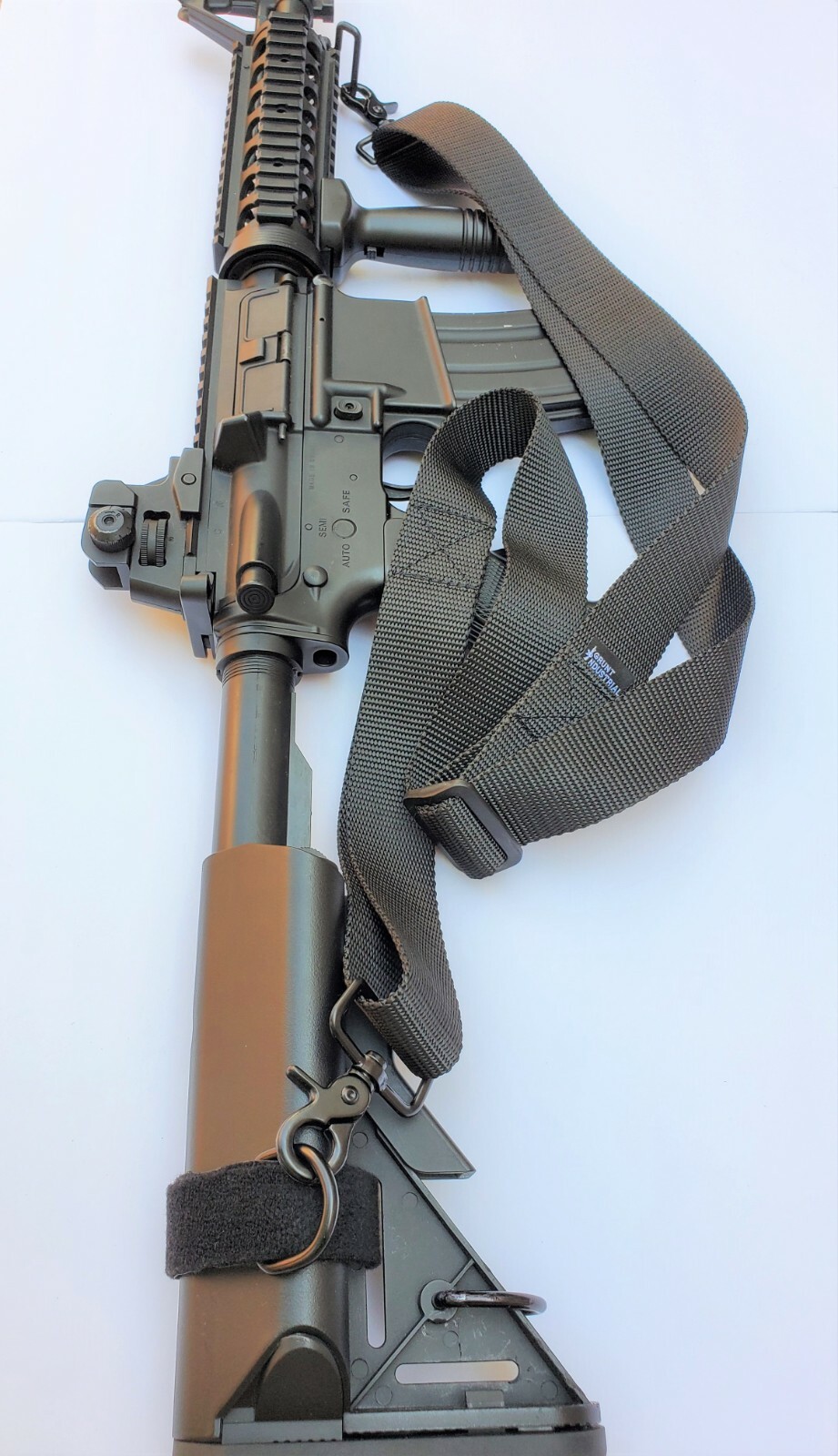 1.5" Wide 2-point Metal Snaps BLACK Sling for Rifle/Airsoft with Free Carabiner!