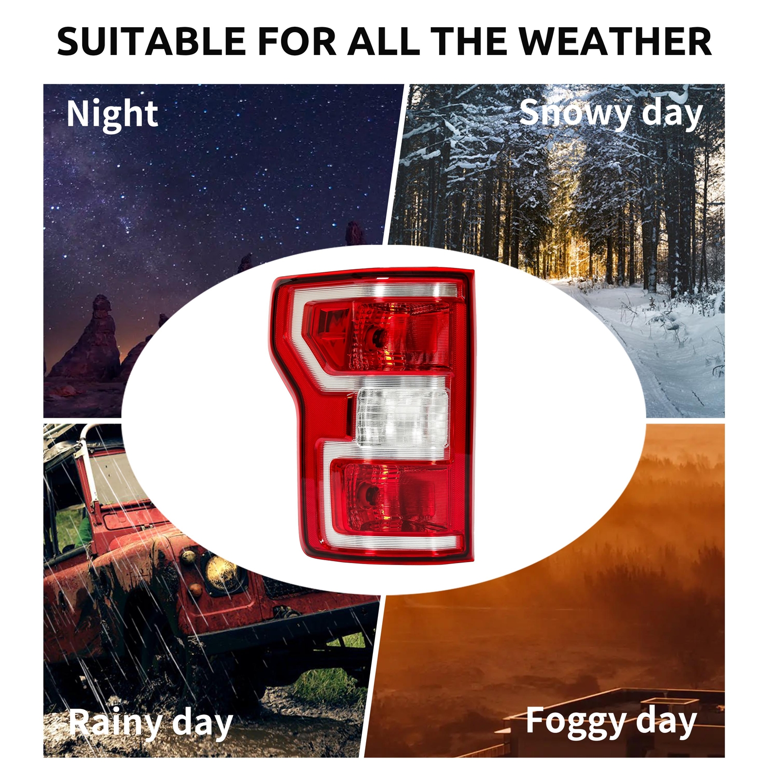 For Ford F150 F-150 2018 2019 2020 Red Lens Rear Tail Light Lamp LH Driver Side