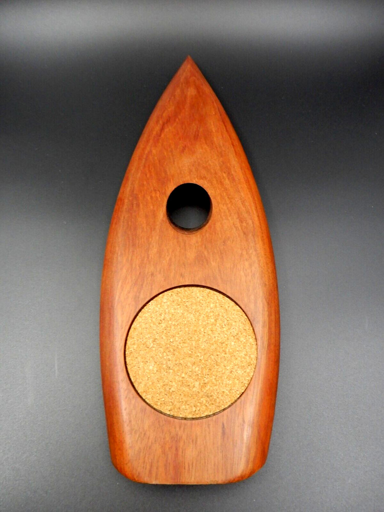 SOLID TEAK WOOD DANISH MODERN BOTTLE SUPPORT AND COASTER