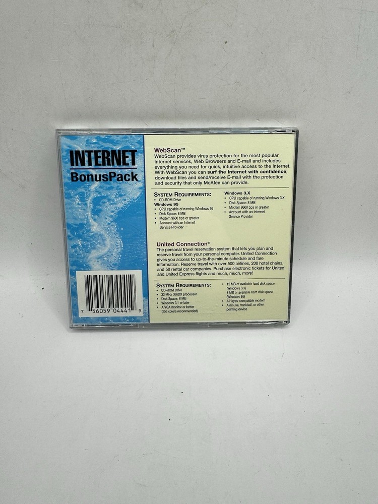 McAfee WebScan Internet Bonus Pack CD-ROM – New & Used – Vintage Software (039)