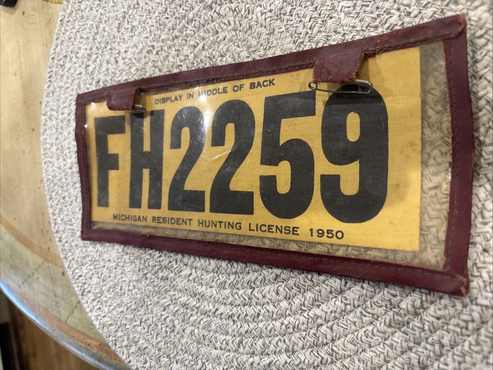 Vintage Cloth Michigan Resident Hunting License 1950