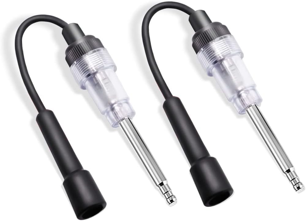 2PCS Inline Spark Plug Tester, Straight Boot Engine Ignition White/2PCS