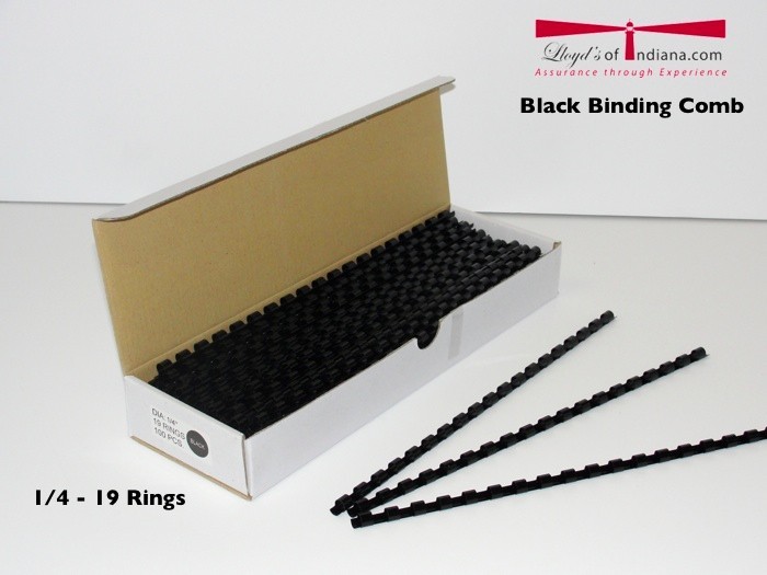 19 Ring Binding Comb Black 1/4" 100pcs