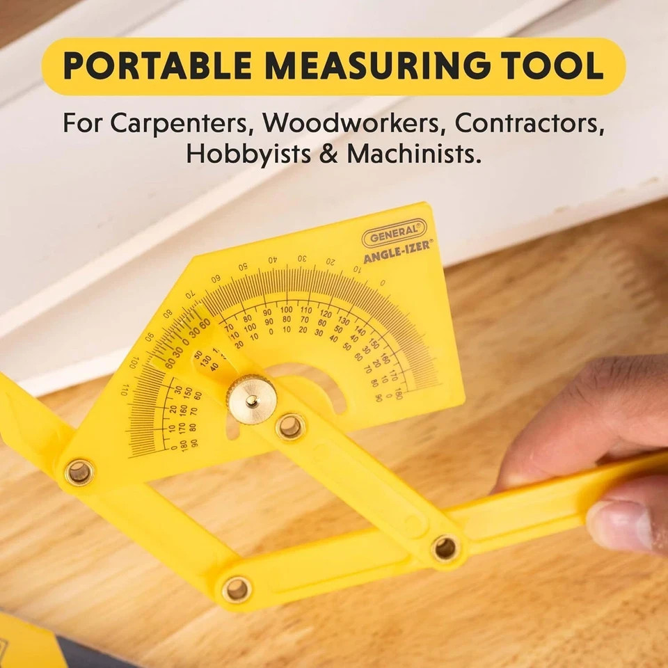 General Tools 29 Plastic Protractor and Angle Finder, Outside, Inside,...