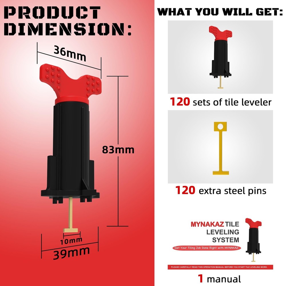 Reusable Tile Leveling System, Tile Tools for Installation, Tile Leveling Cli...