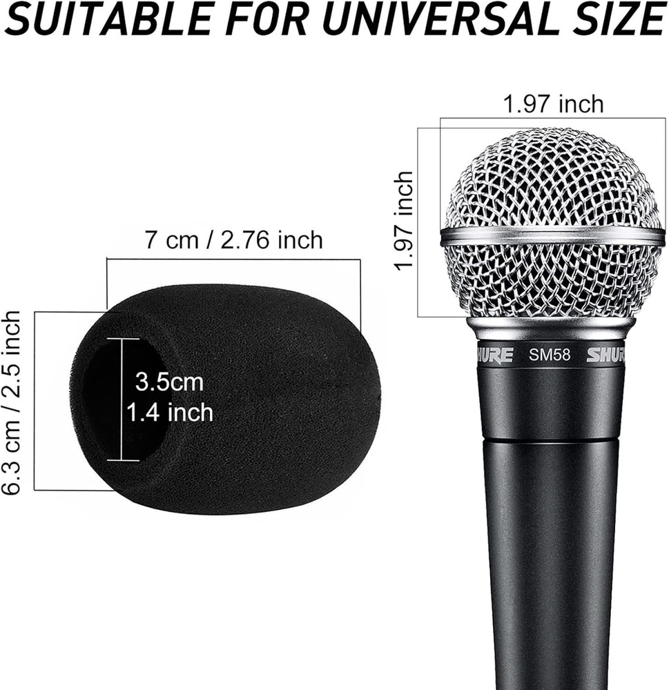 Soft Foam Windscreen Set for Handheld Microphones - 5 Pack Essentials