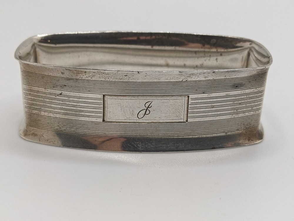 Vintage Webster Sterling Silver Napkin Ring "J" initial engraving