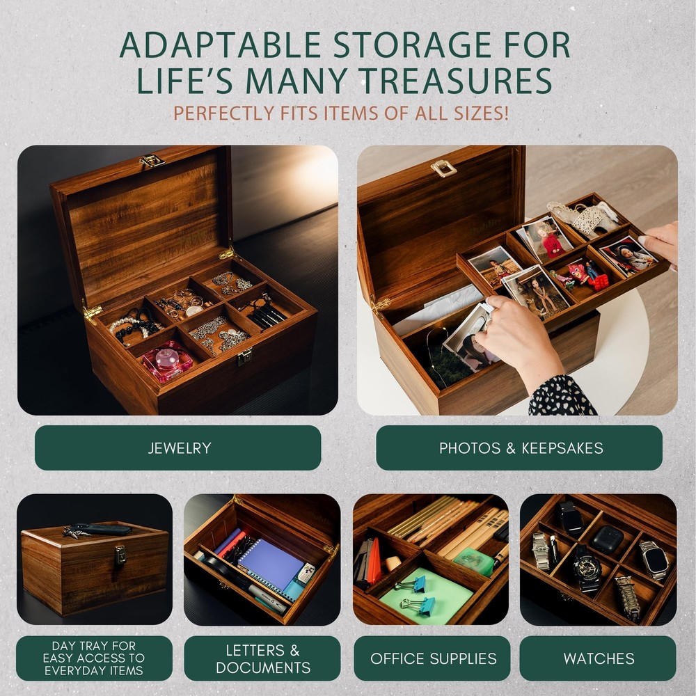 Public House Locking Wooden Keepsake Box, Customizable Design With Adjustable...