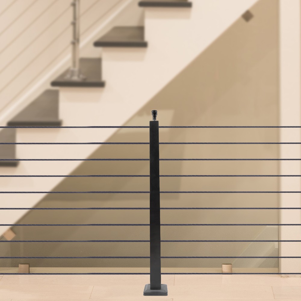 Adjustable Cable Railing Post - 36"x2"x2" Stainless Steel Column
