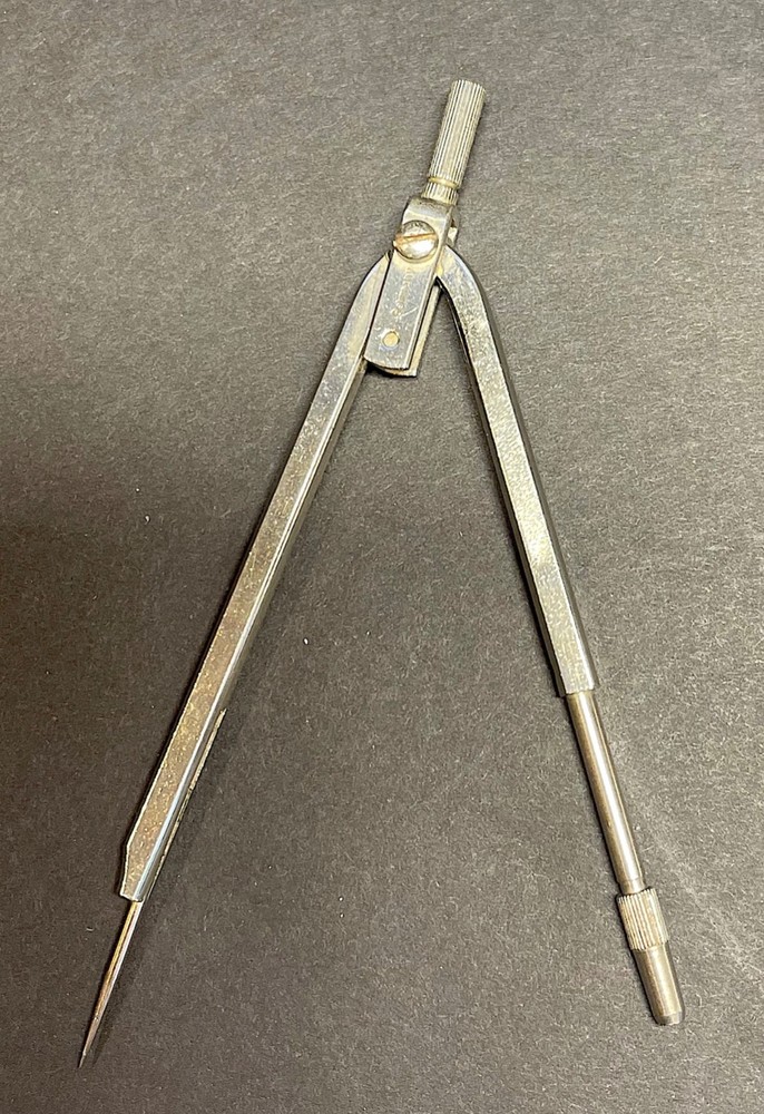 Vintage Metal Drafting Tool Compass Germany 4.5"
