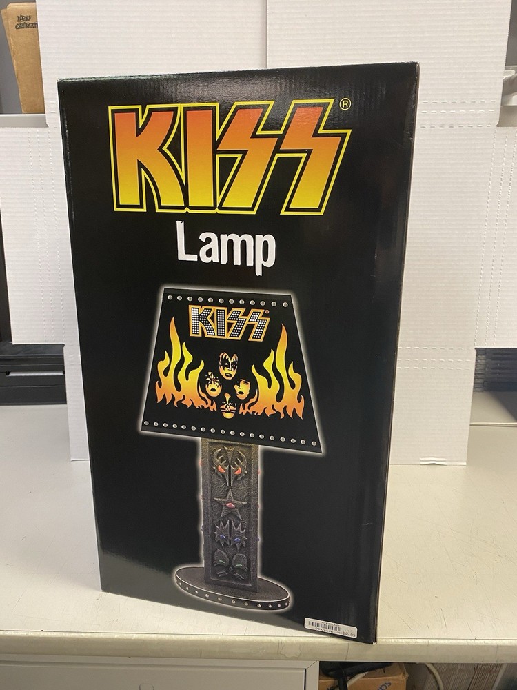 KISS Band Logo Flame Table Lamp 2007 Spencer’s 20”