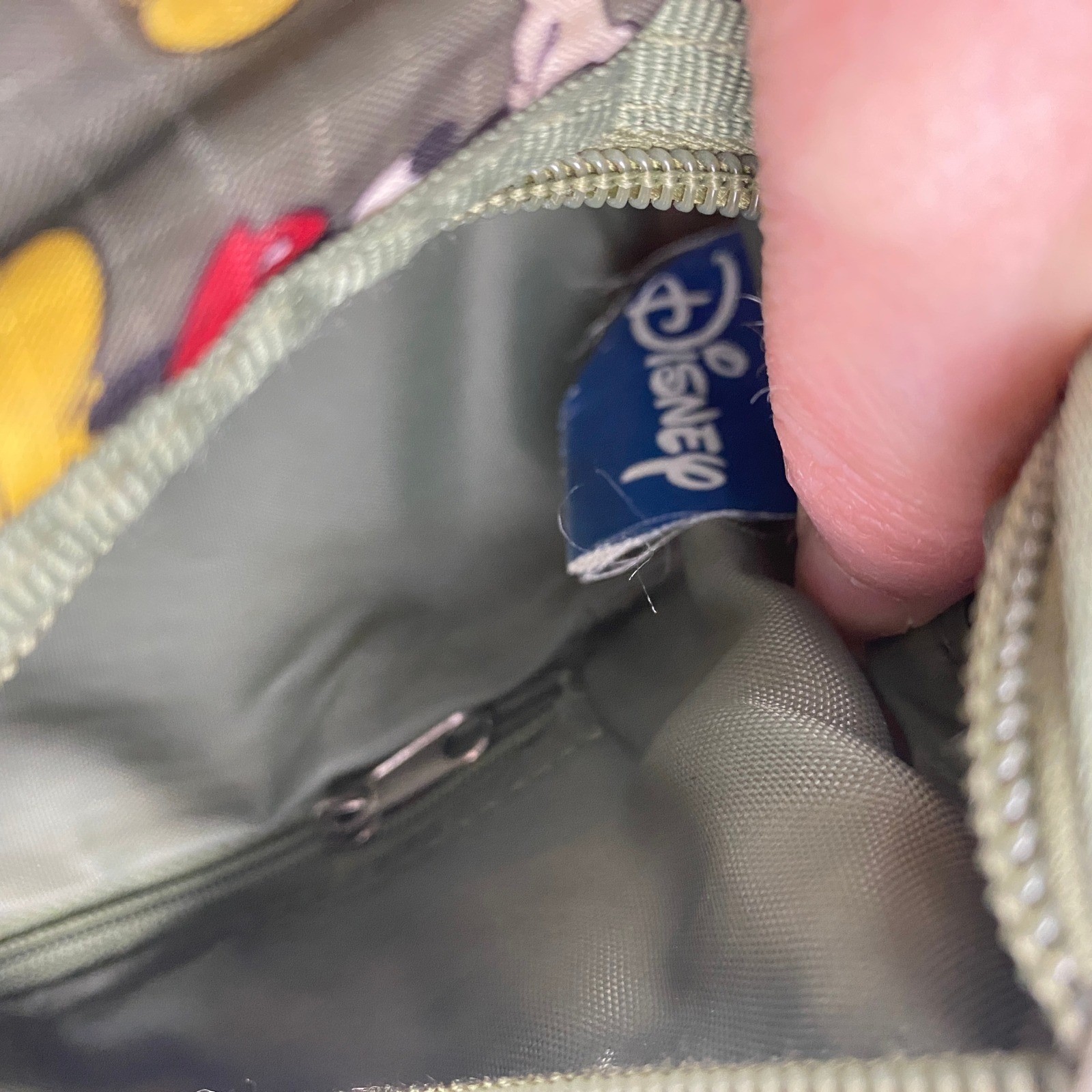 Disney Mickey Mouse All Over Print Shoulder Bag Green Nylon Canvas